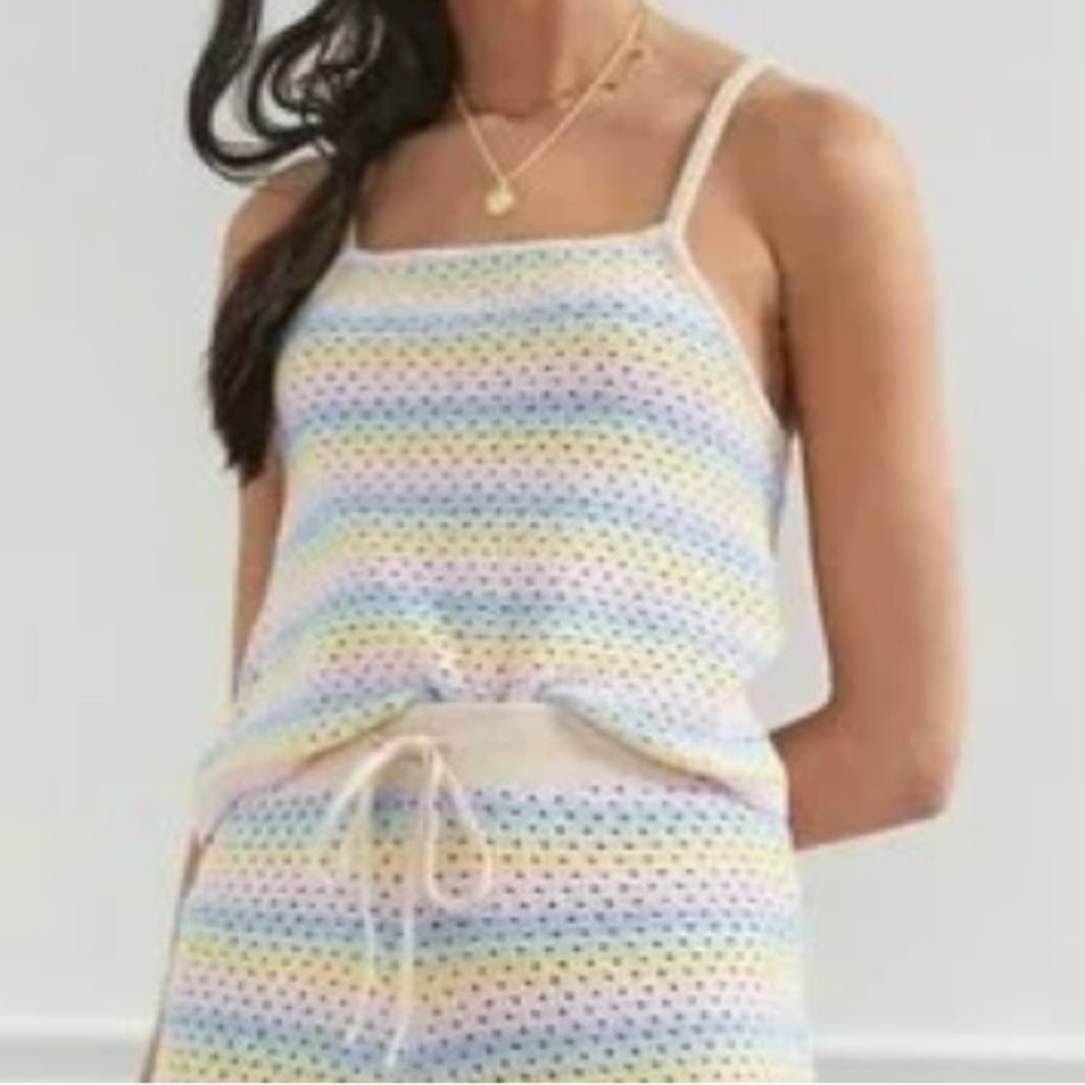 Anthropologie Saturday Sunday rainbow knit tank